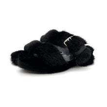 Load image into Gallery viewer, Mink Sandals Fur Flat Slides