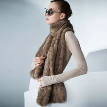 Load image into Gallery viewer, Real Knitted Russian Sable Scarf Stole Shawl Muffler Stole