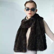 Load image into Gallery viewer, Real Knitted Russian Sable Scarf Stole Shawl Muffler Stole