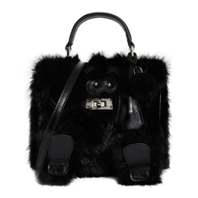 Load image into Gallery viewer, Black Real Mink Fur Handbag