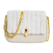 Load image into Gallery viewer, White Real Mink Fur Square Bag