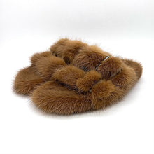 Load image into Gallery viewer, Real Mink Sandals Fur Slides Flat Slippers Ladies Outdoor Flip Flops