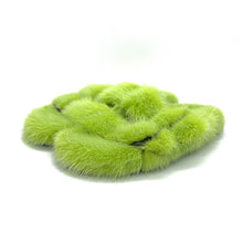 Load image into Gallery viewer, Real Mink Sandals Fur Slides Flat Slippers Ladies Outdoor Flip Flops