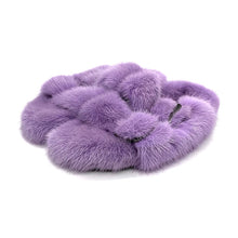 Load image into Gallery viewer, Real Mink Sandals Fur Slides Flat Slippers Ladies Outdoor Flip Flops