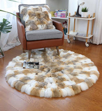 Load image into Gallery viewer, Round Circular Fox Fur Rugs