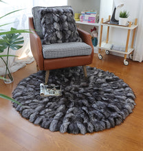 Load image into Gallery viewer, Round Circular Fox Fur Rugs