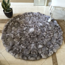 Load image into Gallery viewer, Round Circular Fox Fur Rugs Carpets