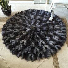 Load image into Gallery viewer, Round Circular Fox Fur Rugs Carpets