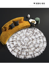 Load image into Gallery viewer, Round Real Saga Fox Fur Rugs Carpets