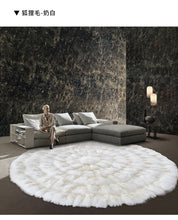 Load image into Gallery viewer, Round Real Saga Fox Fur Rugs Carpets