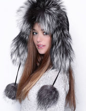Load image into Gallery viewer, The Ladies Fox Fur Pilot Trapper Hat