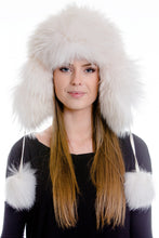 Load image into Gallery viewer, The Ladies Fox Fur Pilot Trapper Hat