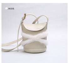 Load image into Gallery viewer, Women Lambskin Leather and Mink Fur Shoulder Bag