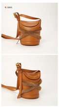 Load image into Gallery viewer, Women Lambskin Leather and Mink Fur Shoulder Bag