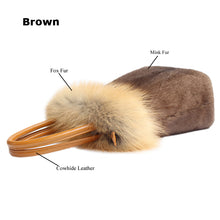 Load image into Gallery viewer, Women's Fox and Mink or Rabbit Fur Tote Bag