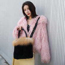 Load image into Gallery viewer, Women's Fox and Mink or Rabbit Fur Tote Bag