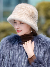 Load image into Gallery viewer, Women's Mink Fur Bucket Hat
