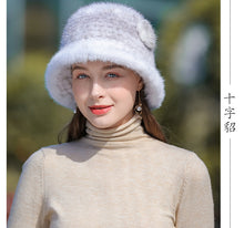 Load image into Gallery viewer, Women's Mink Fur Bucket Hat