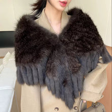 Load image into Gallery viewer, Women's Sable Triangle Fringe Shawl