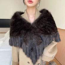 Load image into Gallery viewer, Women's Sable Triangle Fringe Shawl