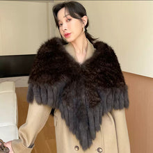 Load image into Gallery viewer, Women's Sable Triangle Fringe Shawl