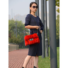 Load image into Gallery viewer, Womens Fox Fur Clutch Bag Handbag
