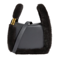 Load image into Gallery viewer, Womens Mink Fur Leather Bag