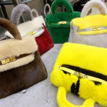 Load image into Gallery viewer, Womens Real Mink Fur Mini Kelly Bag