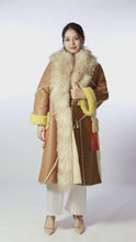 Load and play video in Gallery viewer, Beige Sheepskin Penny Lane coat Down Coat

