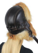 Load image into Gallery viewer, New Style Natural Fox Fur Russian Hat Ushanka Women Winter Warm Fluffy Popular Style Female Fashion Red and Black fox Fur Hat
