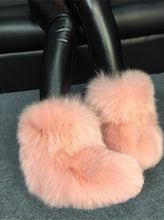 Load image into Gallery viewer, Autumn Winter New Style Fox Fur Flat Warm Fur Boot Fur-lined Short Snow Boots fox Fur Boots for Women&#39;s
