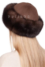Load image into Gallery viewer, Sable Fur Cashmere Beanie Hat Cap Fluffy Headband Women Thick Warm Headwear Furry Winter Sable Fur Hat Women
