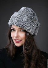 Load image into Gallery viewer, Womens Grey Persian Lamb Swakara Karakul Astrakhan Cossack Hat Cap Sheep Fur Hat Wholesale Trendy Karakul Cap Online
