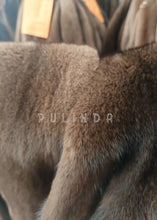 Load image into Gallery viewer, Mink Fur Scarf Full Skin Medium Brown Men's Coffee Mink Fur Scarf Full Pelt Elegant Thick Warm Fuzzy Winter Wear
