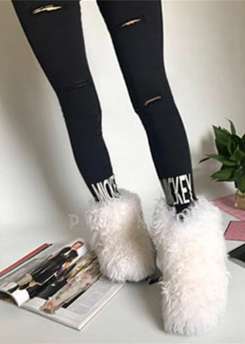 New Winter Style Sheepskin Fur Boots Flat Non-slip Short Thickened Fur Boot Snow Boots Warm Fur Boots  Women's Shoes Trendy