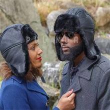 Load image into Gallery viewer, Womens or MensSheepskin hat Shearling Mouton Ushanka Trapper Hat Aviator Hat
