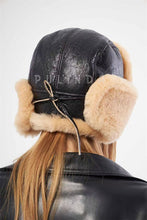 Load image into Gallery viewer, Womens or MensSheepskin hat Shearling Mouton Ushanka Trapper Hat Aviator Hat
