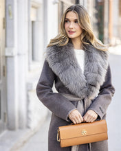 Load image into Gallery viewer, Cashmere Coating Wool Detachable Shearling Lamb Collar and Belt Leather Jackets for Ladies Elegant Winter Spring Autumn
