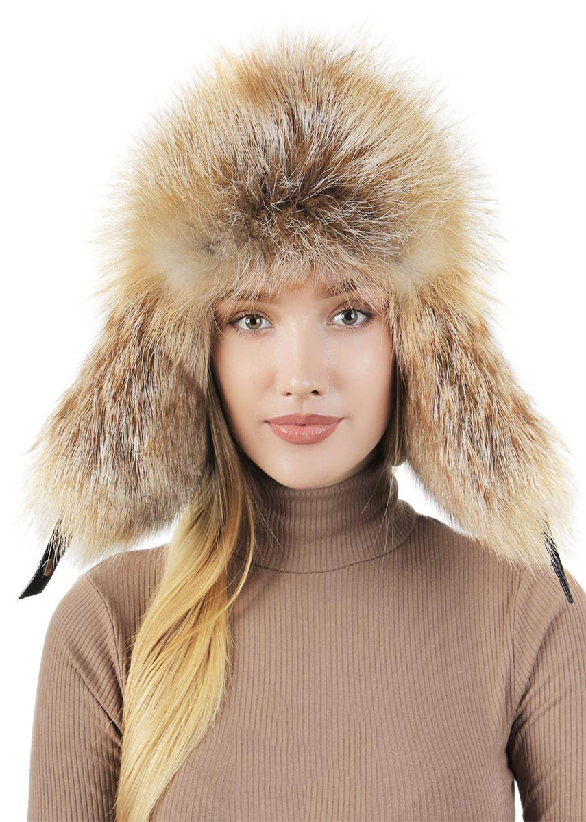 Silver fox Pom Pom Hat Super Fluffy Fashion Waterproof Hunting Russian Warm Earflap Trapper Winter Fur Hat fox Ushanka