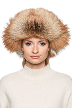 Load image into Gallery viewer, Natural Color Full Pelt Red fox Fur Trapper Hat Winter Golden fox Fur Fuzzy Russian Aviator Hat Women&#39;s Super Warm Ushanka
