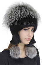 Load image into Gallery viewer, Silver fox Pom Pom Hat Super Fluffy Fashion Waterproof Hunting Russian Warm Earflap Trapper Winter Fur Hat fox Ushanka
