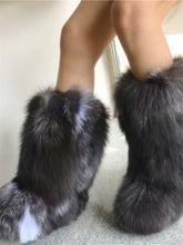 Load image into Gallery viewer, New Autumn Winter Style Fox Fur Flat-soled Warm Fur Boots Women&#39;s fox Fur Boots Snow Fur Boot
