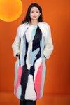 Full length natural Saga mink fur coat