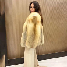 Load image into Gallery viewer, Elegant Women Real Golden Island Fox Fur Warm Coats New Jackets Winter Overcoats
