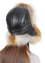 Load image into Gallery viewer, Trapper Gold Fox Fur Hat New Design Natural Wholesale Winter Adults Earflap Aviator Hat Women&#39;s Ushanka Hat
