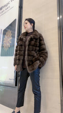 Load image into Gallery viewer, Star Light Silver Sable Fur Coat Fluffy Mink Coat Large Lapel Design Star Shining V-neck Collar Winter
