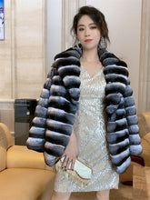 Load image into Gallery viewer, Luxury Women&#39;s  Chinchilla Fur Coat Super Soft Outerwear Chinchilla Coat Mink Coat Keep Warm
