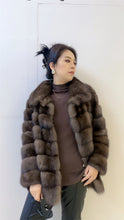 Load image into Gallery viewer, Star Light Silver Sable Fur Coat Fluffy Mink Coat Large Lapel Design Star Shining V-neck Collar Winter
