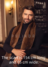 Load image into Gallery viewer, Mink Fur Scarf Full Skin Medium Brown Men's Coffee Mink Fur Scarf Full Pelt Elegant Thick Warm Fuzzy Winter Wear
