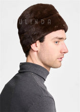 Load image into Gallery viewer, Mahogany Mink Cossack Hat for Men Shearling Cossack Mink Fur Hat High Quality Spring Winter Warm Fashion Caps for Men
